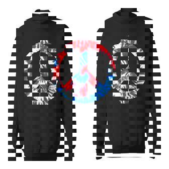 Patriotic Tie Dye Peace Sign 4Th Of July Parade Sweatshirt - Monsterry