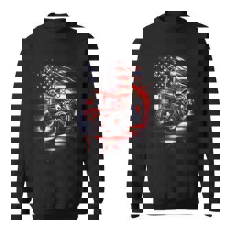 Patriotic Tractor 4Th Of July American Flag Farmer Usa Men Sweatshirt | Seseable UK