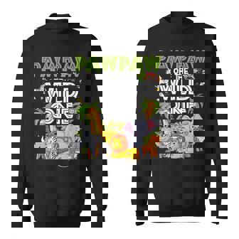 Pawpaw Of The Wild One Zoo Birthday Safari Jungle Animal Sweatshirt - Monsterry