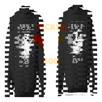 Pickle-Boo Ghost Playing Pickleball Halloween Costume Sweatshirt | Mazezy