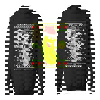 Pickleball Santa Claus Ugly Christmas Sweater Pattern Sweatshirt | Mazezy