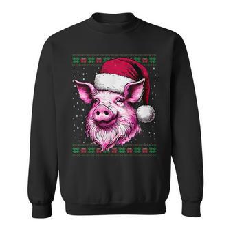 Pig Face Animal Farmer Ugly Christmas Sweater Sweatshirt - Monsterry