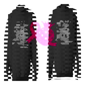 Pink Ribbon Pickleball Breast Cancer Awareness Sport Fan Sweatshirt | Mazezy
