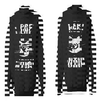 Pirate Cat I Regret Nothing Eye Patch Hook Sweatshirt - Monsterry