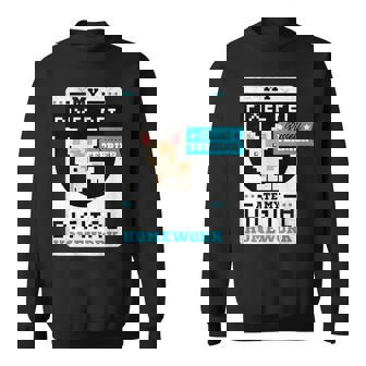 Pixel Pet Ate My Digital Homework Online Russell Terrier Dog Sweatshirt - Monsterry