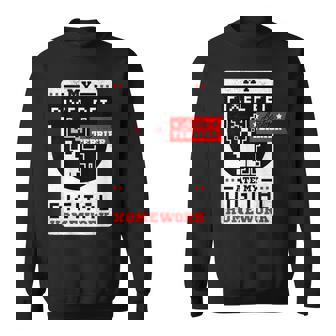 Pixel Pet Ate My Digital Homework Online School Dog Sweatshirt - Monsterry