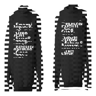 Pizzalover Ingredients & Recipe Minimalist Pizza Sweatshirt - Monsterry