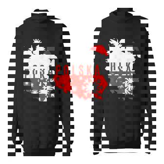 Polska Flag Eagle Country Pride Santa Hat Christmas Sweatshirt - Monsterry