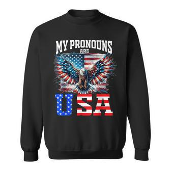 My Pronouns Are Usa Eagle American 4Th Of July Sweatshirt - Monsterry AU