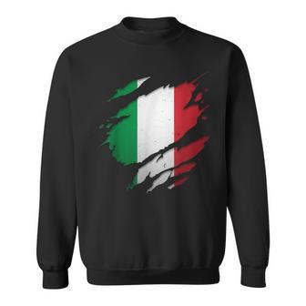 Proud Italian Italia Ripped Italian Flag Sweatshirt - Geschenkecke