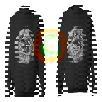 Pug Zombie In Pumpkin Zombie Pug Halloween Horror Dog Lover Sweatshirt - Monsterry