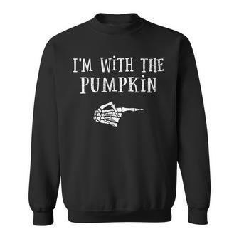 Im With Pumpkin Matching Partner Couple Costume Halloween Sweatshirt - Thegiftio UK