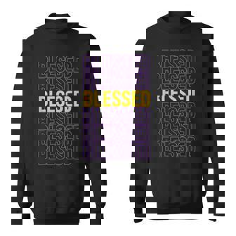Purple And Golds Blessed-Gold & Purple Color Graphic Sweatshirt - Thegiftio UK