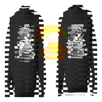 Quirky Cat Hamburger Cheeseburger Fast Food Hat Sweatshirt - Thegiftio