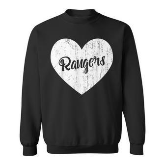 Rangers School Sports Fan Team Spirit Mascot Heart Sweatshirt - Monsterry