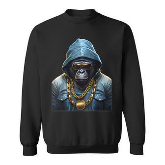 Rapper Gorilla I Retro Hip Hop I Gorilla Hip Hop Gangster Sweatshirt - Geschenkecke