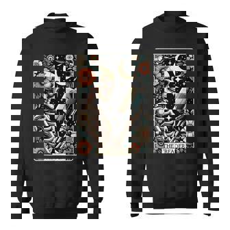 The Reader Tarot Card Skeleton Reading Book Bookworm Bookish Sweatshirt - Thegiftio UK