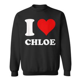 Red Heart I Love Chloe Sweatshirt - Thegiftio UK