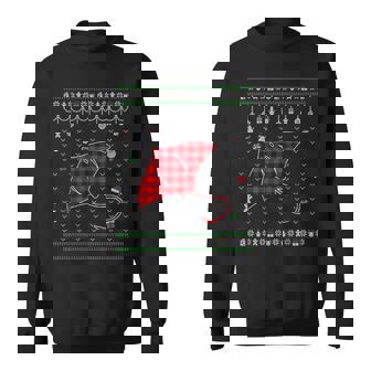 Red Plaid Stingray Lover Ugly Christmas Sweater Sweatshirt - Thegiftio