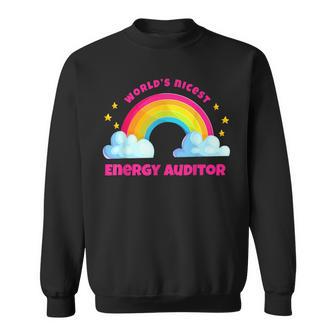 Regenbogen Retro World's Netteste Energie Auditor Sweatshirt - Seseable