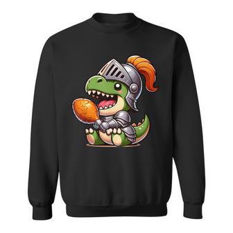 Ren Faire Festival T-Rex Dinosaur Medieval Knight Turkey Leg Sweatshirt - Monsterry