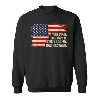 Retirement The Legend Has Retired American Flag For Male Sweatshirt - Thegiftio UK