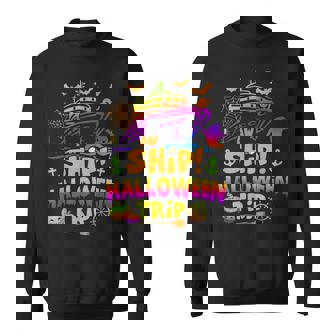 Retro Aw Ship Halloween Trip Family Cruising Cruise Squad Sweatshirt - Monsterry