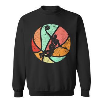 Retro Basketball Player Dunk Silhouette Sweatshirt - Seseable