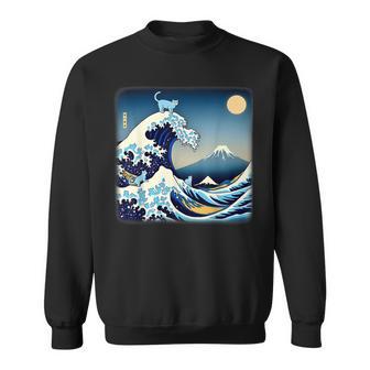 Retro Blue Cat Wave Of Cat Ladies Cat Lover Sweatshirt - Thegiftio UK