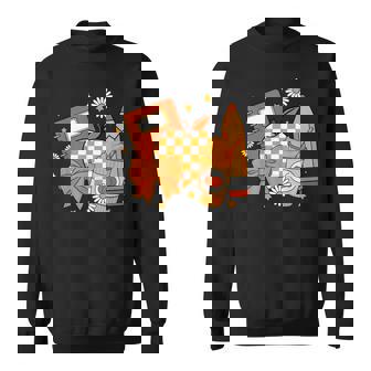Retro Coquette Bow Pencil Teacher Fall Season Thanksgiving Sweatshirt - Monsterry