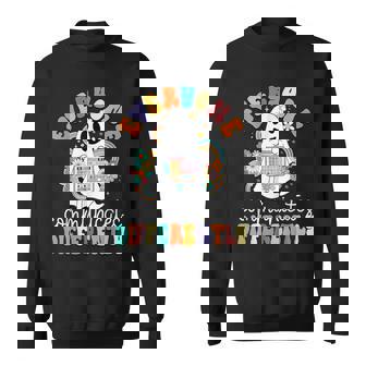 Retro Everyone Communicate Differently Slp Ghost Halloween Sweatshirt - Seseable