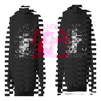 Retro Good Luck Babe Western Cowgirl Pink Pony Club Disco Sweatshirt - Thegiftio