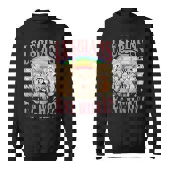 Retro Lgbt Eat What Cat Lesbian Pride Month Equal Rights Sweatshirt - Monsterry