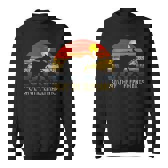 Retro Sunset Save The Elephants Africa Wild Animal Vintage Tank Top Sweatshirt - Monsterry