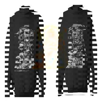 Retro Trump Hunting Deer Beer Drinking Hunting On Back Sweatshirt | Seseable UK