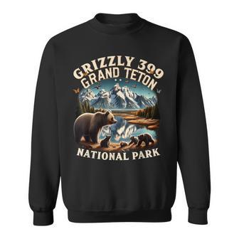 Retro Wild & Free Grand Teton National Parkgrizzly 399 Bear Sweatshirt - Thegiftio UK