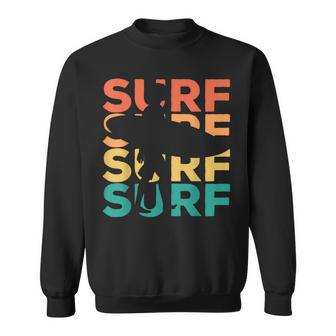 Retrointage Surfing For Surfer And Wave Rider Sweatshirt - Seseable