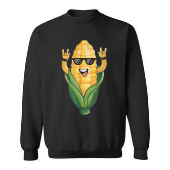 Rock On Corn Corn Lover Sweet Corn On The Cob Sweatshirt - Thegiftio UK