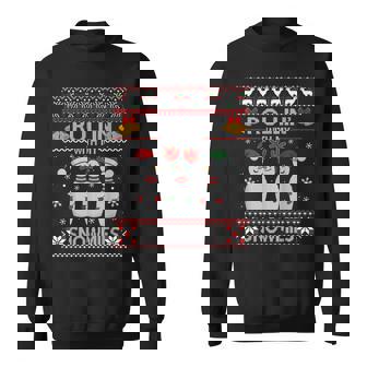 Rollin With My Snowmies Snow Bowling Christmas Ugly Sweater Sweatshirt - Thegiftio