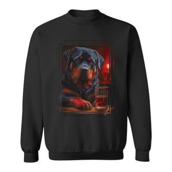 Rottweiler In Pub I Drinking Dog I Dog Bar Rottweiler Sweatshirt - Geschenkecke