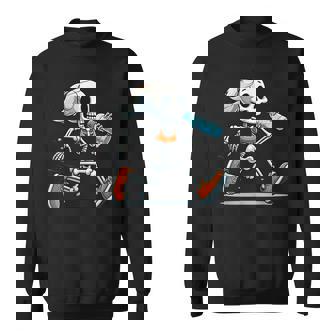 Running Skeleton Halloween Costume Spooky Runners Lover Sweatshirt - Monsterry