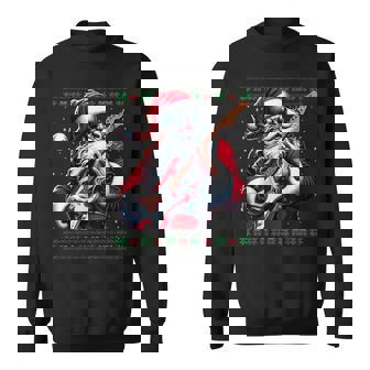 Santa Guitar Musician Guitarist Ugly Christmas Sweater Sweatshirt | Seseable UK