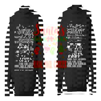 Santa's Favorite Rural Mail Carrier Santa Hat Xmas Sweatshirt | Mazezy