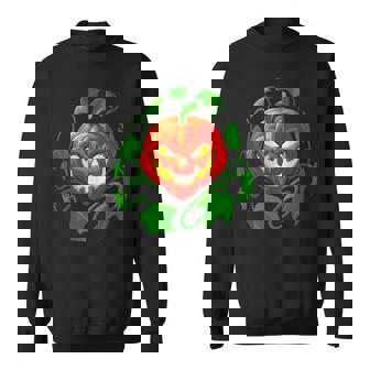 Scary Jack O'Lantern Vine Pumpkin Artistic Halloween Cute Tank Top Sweatshirt - Monsterry