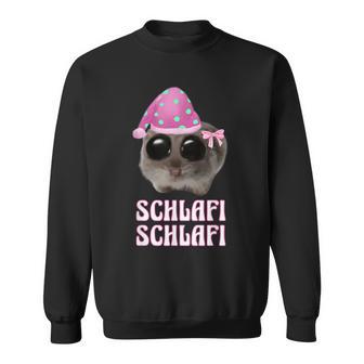 Schlafi Schlafi Sad Hamster Hamstie Meme Sleep Sweatshirt - Geschenkecke