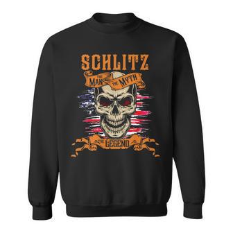Schlitz The Man The Myth The Legend Personalized Last Name Sweatshirt - Thegiftio