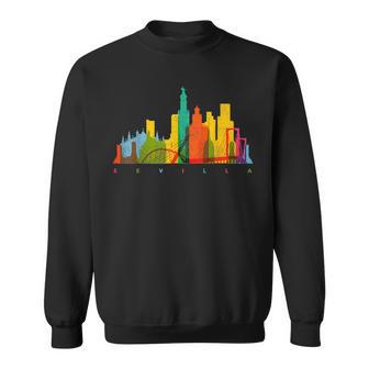 Sevilla Skyline España Colorido Retrointage Sevilla Camisa de entrenamiento - Regaloses