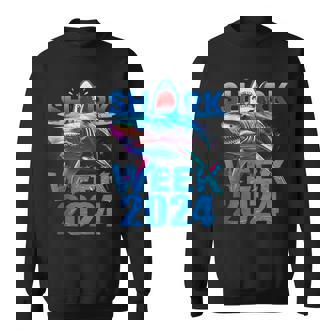Shark Fin 2024 Week Passion For Shark Lover Ocean Wildlife Sweatshirt - Thegiftio UK