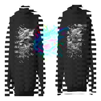 Shark Marine Biologist Paint Splash Ocean Animal Shark Lover Sweatshirt - Thegiftio UK
