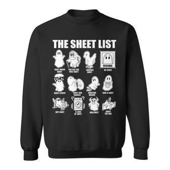 The Sheet List Halloween Boo Sheet Ghost Halloween Sweatshirt - Monsterry